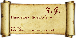 Hanuszek Gusztáv névjegykártya