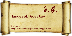Hanuszek Gusztáv névjegykártya