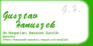gusztav hanuszek business card