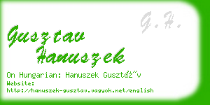gusztav hanuszek business card